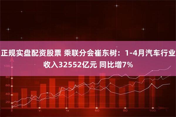 正规实盘配资股票 乘联分会崔东树：1-4月汽车行业收入32552亿元 同比增7%